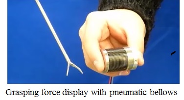 Pneumatic haptic device using bellows